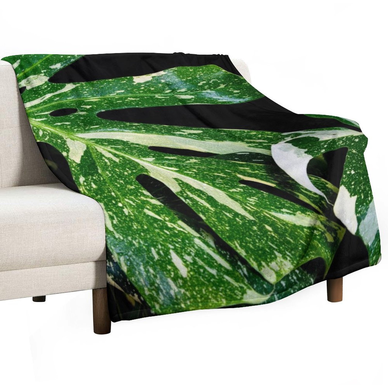 Monstera Thai Constellation - Monstera Thai Constellation Wohndecke Weiche Plüschdecke