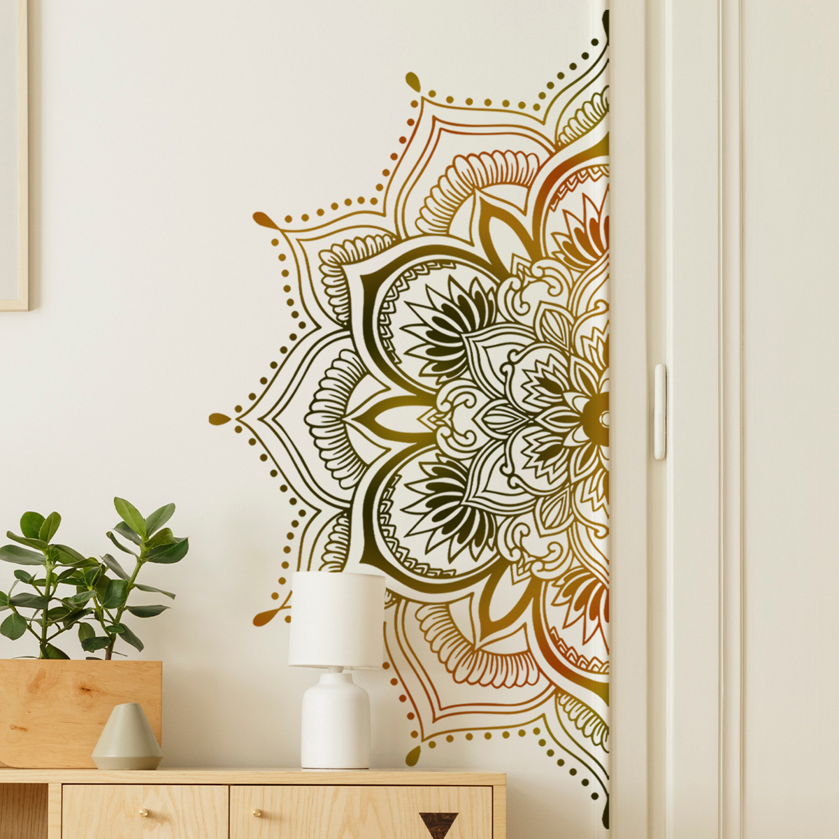 Monstera Thai Constellation - Künstlerischer PVC-Wandaufkleber, Mandala, Lotusblume, Wandbild, Wandkunst,