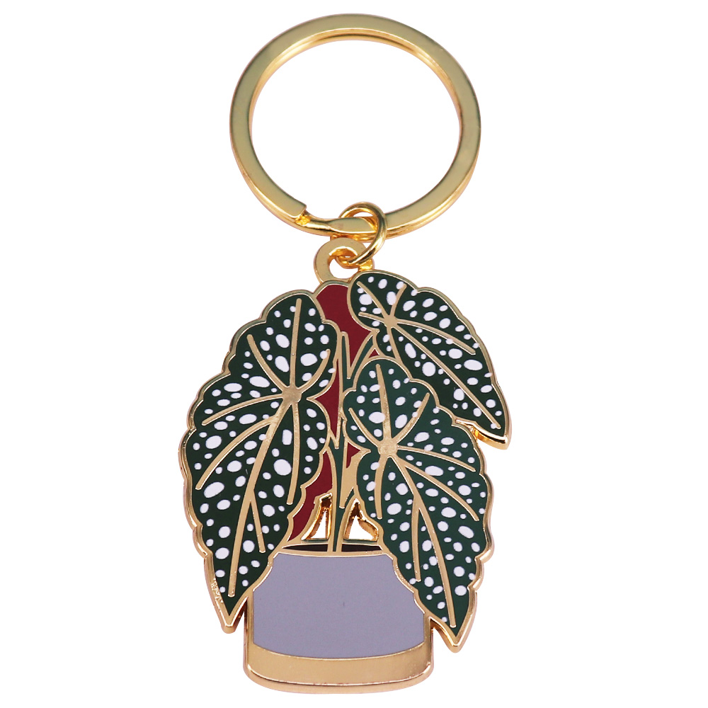 Monstera Thai Constellation - Begonia Plant KeyFob Niedlicher Pflanzgefäß-Schlüsselanhänger
