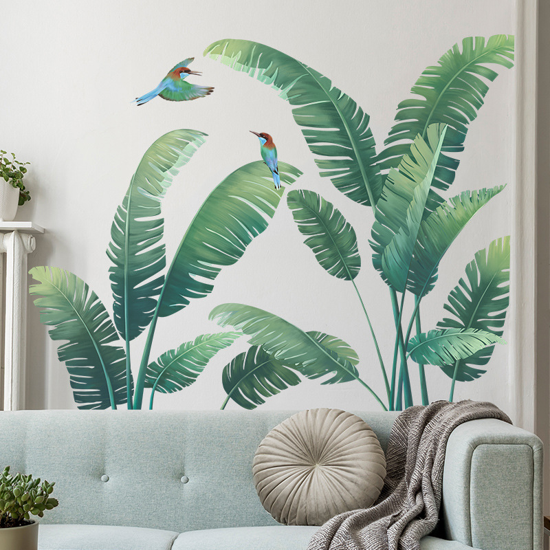 Monstera Thai Constellation - Tropische Pflanze Bananenblatt Vinyl Wandaufkleber für